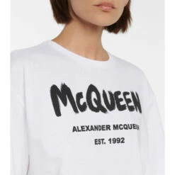 Alexander McQueen Logo Cotton Jersey T-shirt -Alexander McQueen Sales Store unnamed file 2246