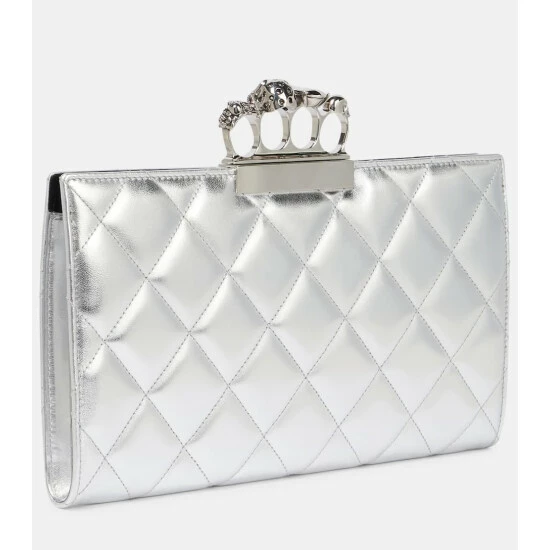 Alexander McQueen Jewelled Logo Metallic Leather Clutch 3 Alexander McQueen Jewelled Logo Metallic Leather Clutch - Image 3