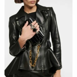 Alexander McQueen Jeweled Mini Leather Crossbody Bag