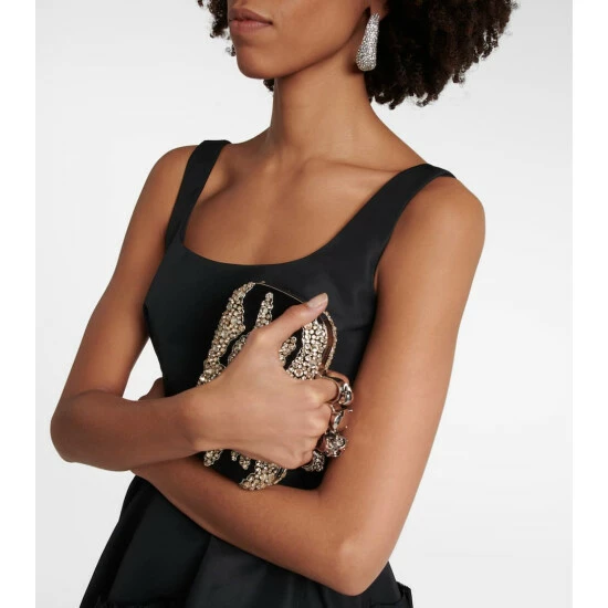 Alexander McQueen Four Ring Embellished Clutch 1 Alexander McQueen Four Ring Embellished Clutch