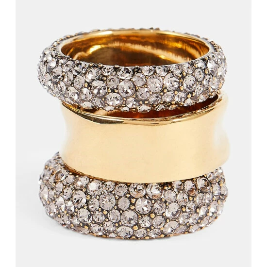 Alexander McQueen Crystal-embellished Stacked Ring 2 Alexander McQueen Crystal-embellished Stacked Ring - Image 2