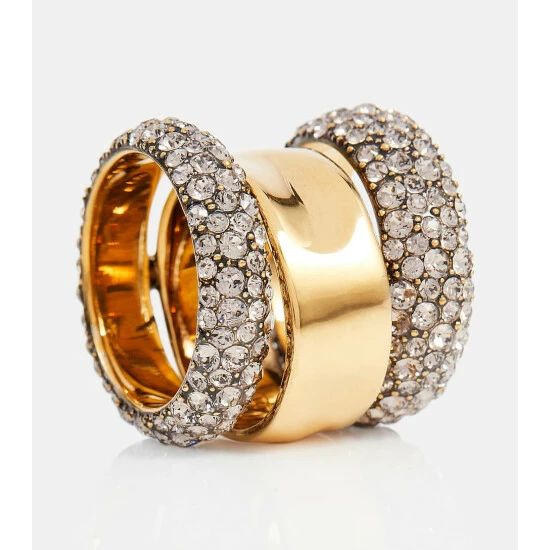 Alexander McQueen Crystal-embellished Stacked Ring 3 Alexander McQueen Crystal-embellished Stacked Ring - Image 3
