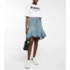 Alexander McQueen Flared Denim Mini Skirt
