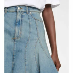Alexander McQueen Flared Denim Mini Skirt -Alexander McQueen Sales Store unnamed file 2299