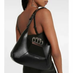 Alexander McQueen Four Ring Leather Shoulder Bag