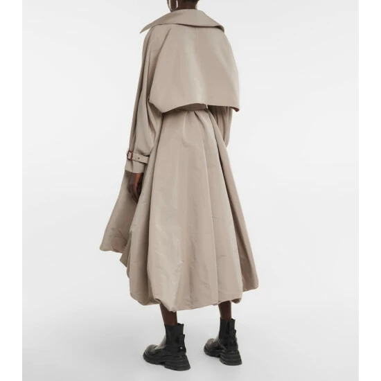Alexander McQueen Pleated Faille Trench Coat 2 Alexander McQueen Pleated Faille Trench Coat - Image 2