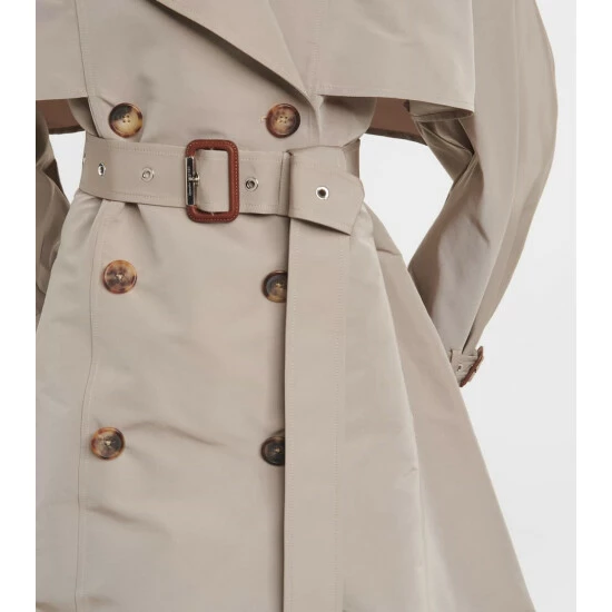 Alexander McQueen Pleated Faille Trench Coat 4 Alexander McQueen Pleated Faille Trench Coat - Image 4
