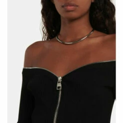 Alexander McQueen Zipped Off-shoulder Top -Alexander McQueen Sales Store unnamed file 2315