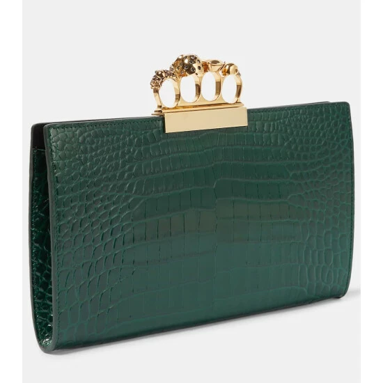 Alexander McQueen Four Rings Jeweled Leather Clutch 3 Alexander McQueen Four Rings Jeweled Leather Clutch - Image 3