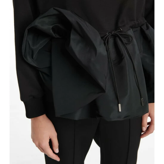 Alexander McQueen Taffeta-trimmed Cotton Sweatshirt 4 Alexander McQueen Taffeta-trimmed Cotton Sweatshirt - Image 4