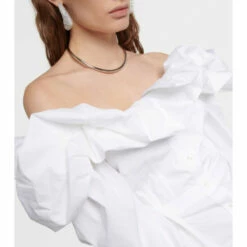Alexander McQueen Ruffled Off-shoulder Cotton Poplin Top 6 Alexander McQueen Ruffled Off-shoulder Cotton Poplin Top -Alexander McQueen Sales Store unnamed file 254