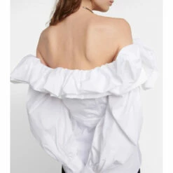 Alexander McQueen Ruffled Off-shoulder Cotton Poplin Top 7 Alexander McQueen Ruffled Off-shoulder Cotton Poplin Top -Alexander McQueen Sales Store unnamed file 255