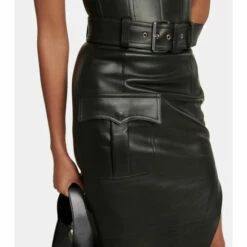Alexander McQueen Leather Midi Skirt -Alexander McQueen Sales Store unnamed file 259