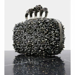 Alexander McQueen Four Ring Crystal-embellished Clutch -Alexander McQueen Sales Store unnamed file 27