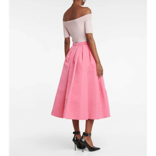 Alexander McQueen Gathered Polyfaille Midi Skirt 2 Alexander McQueen Gathered Polyfaille Midi Skirt - Image 2