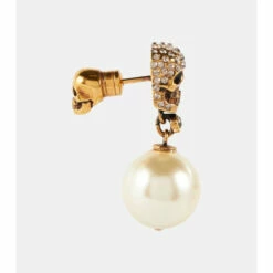 Alexander McQueen Skull Pearl Drop Earrings