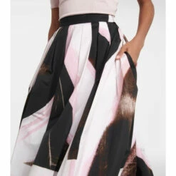 Alexander McQueen Printed Cotton Midi Skirt -Alexander McQueen Sales Store unnamed file 378