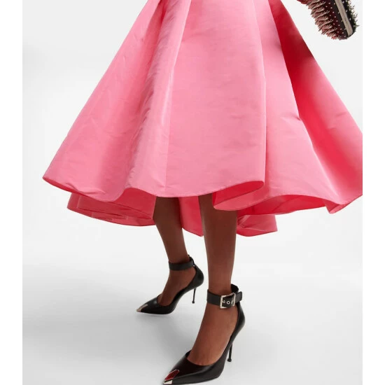 Alexander McQueen Gathered Polyfaille Midi Skirt 4 Alexander McQueen Gathered Polyfaille Midi Skirt - Image 4