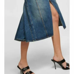 Alexander McQueen High-rise Denim Midi Skirt -Alexander McQueen Sales Store unnamed file 422