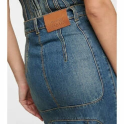 Alexander McQueen High-rise Denim Midi Skirt -Alexander McQueen Sales Store unnamed file 423