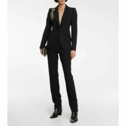 Alexander McQueen Embellished Crêpe Blazer