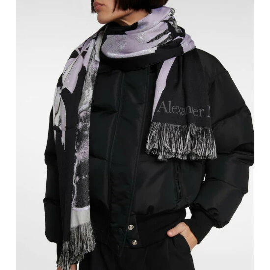 Alexander McQueen Wool-blend Printed Scarf 1 Alexander McQueen Wool-blend Printed Scarf