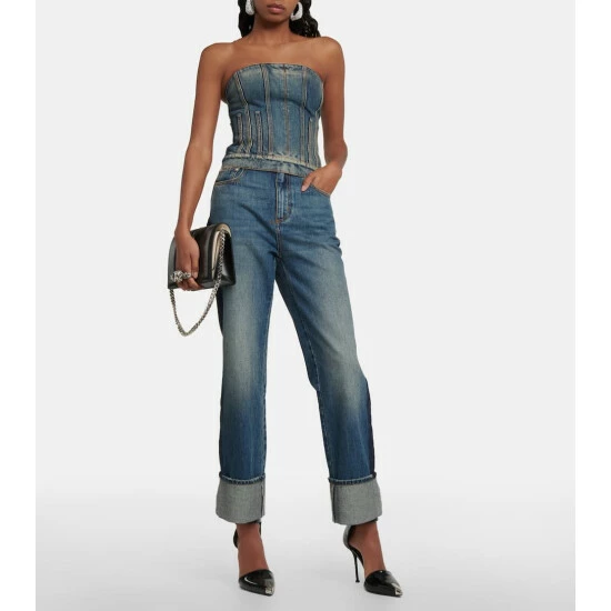 Alexander McQueen Denim Bustier 1 Alexander McQueen Denim Bustier