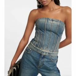 Alexander McQueen Denim Bustier 6 Alexander McQueen Denim Bustier -Alexander McQueen Sales Store unnamed file 481