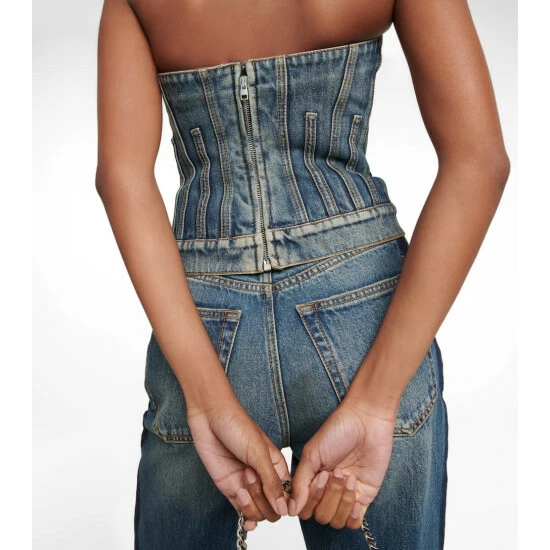 Alexander McQueen Denim Bustier 4 Alexander McQueen Denim Bustier - Image 4