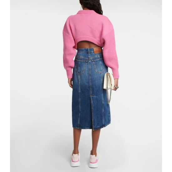 Alexander McQueen Oversized Cropped Wool Sweater 2 Alexander McQueen Oversized Cropped Wool Sweater - Image 2