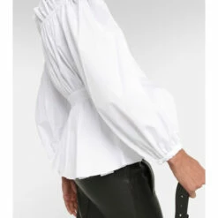 Alexander McQueen Ruched Cotton Off-shoulder Top 7 Alexander McQueen Ruched Cotton Off-shoulder Top -Alexander McQueen Sales Store unnamed file 499