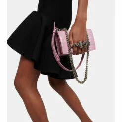 Alexander McQueen Jewelled Satchel Small Leather Crossbody Bag