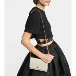 Alexander McQueen Mini Croc-effect Leather Shoulder Bag