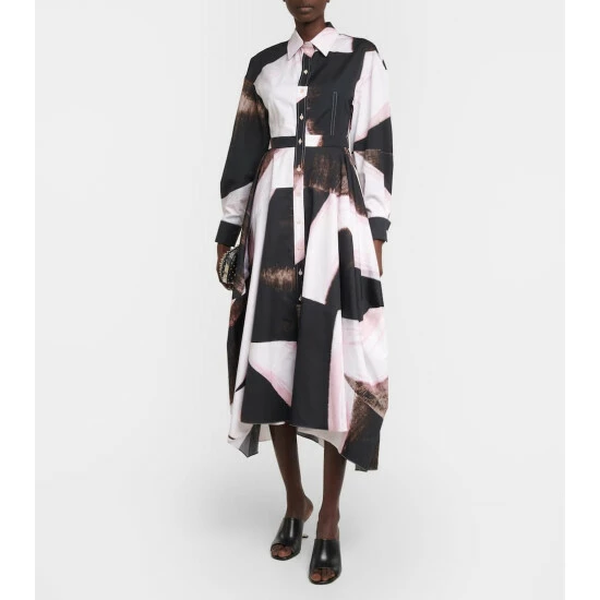 Alexander McQueen Printed Cotton Shirt Dress 1 Alexander McQueen Printed Cotton Shirt Dress