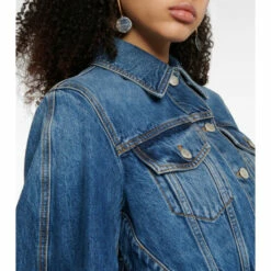 Alexander McQueen Cropped Denim Jacket -Alexander McQueen Sales Store unnamed file 580