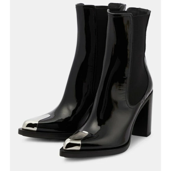 Alexander McQueen Punk Patent Leather Ankle Boots 4 Alexander McQueen Punk Patent Leather Ankle Boots - Image 4