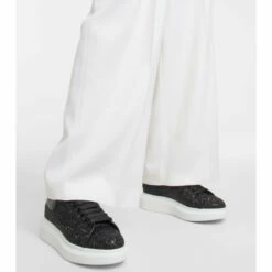 Alexander McQueen Leather-trimmed Glitter Sneakers -Alexander McQueen Sales Store unnamed file 633