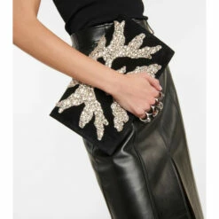 Alexander McQueen Four Ring Small Embellished Clutch