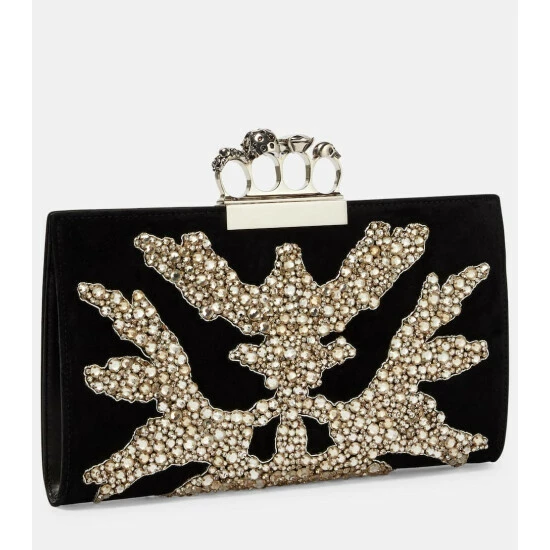 Alexander McQueen Four Ring Small Embellished Clutch 3 Alexander McQueen Four Ring Small Embellished Clutch - Image 3