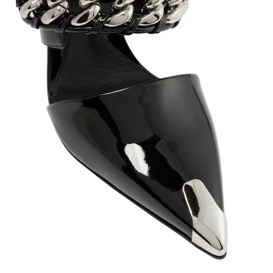 Alexander McQueen Punk Chain-detail Patent Leather Mules 5 Alexander McQueen Punk Chain-detail Patent Leather Mules - Image 5