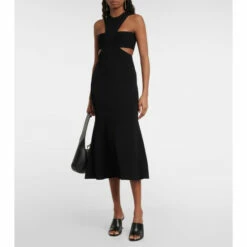 Alexander McQueen Ribbed-knit Cutout Midi Dress