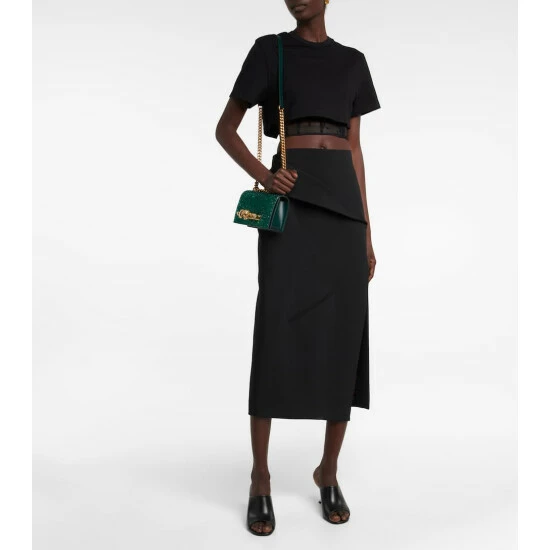 Alexander McQueen Lace Corset Cotton T-shirt 1 Alexander McQueen Lace Corset Cotton T-shirt