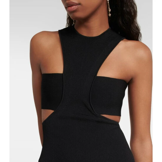 Alexander McQueen Ribbed-knit Cutout Midi Dress 3 Alexander McQueen Ribbed-knit Cutout Midi Dress - Image 3