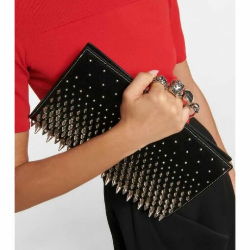Alexander McQueen Four Ring Embellished Leather Clutch 2 Alexander McQueen Four Ring Embellished Leather Clutch -Alexander McQueen Sales Store unnamed file 736