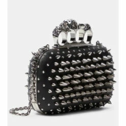 Alexander McQueen Four Ring Embellished Leather Clutch 6 Alexander McQueen Four Ring Embellished Leather Clutch -Alexander McQueen Sales Store unnamed file 762