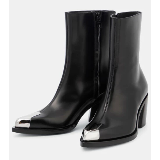 Alexander McQueen Leather Ankle Boots 4 Alexander McQueen Leather Ankle Boots - Image 4
