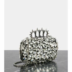 Alexander McQueen Four Ring Embellished Leather Clutch 8 Alexander McQueen Four Ring Embellished Leather Clutch -Alexander McQueen Sales Store unnamed file 79