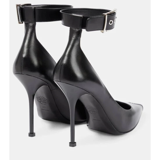 Alexander McQueen Punk Ankle-strapped Leather Pumps 2 Alexander McQueen Punk Ankle-strapped Leather Pumps - Image 2