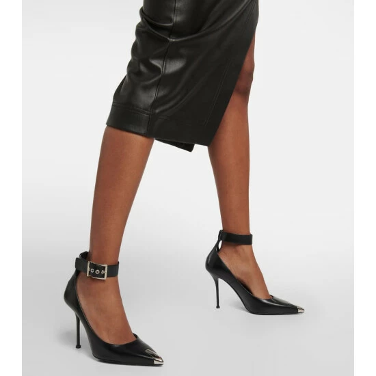 Alexander McQueen Punk Ankle-strapped Leather Pumps 3 Alexander McQueen Punk Ankle-strapped Leather Pumps - Image 3