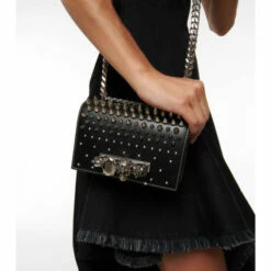 Alexander McQueen Jewelled Satchel Mini Leather Crossbody Bag